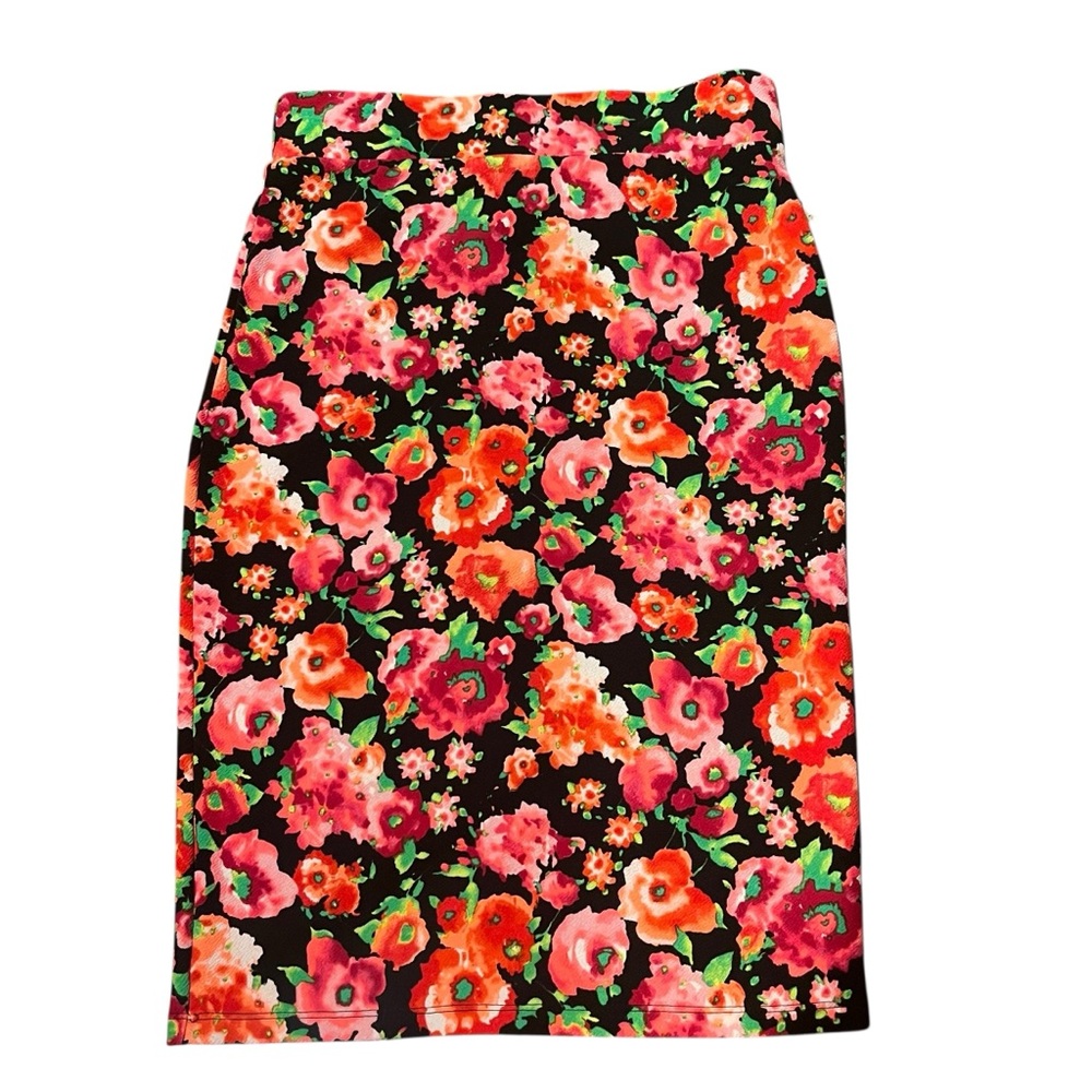 Ultra Teeze Sheath‎ Skirt Women Large Waist Pink Floral Bright Stretchy Y2K